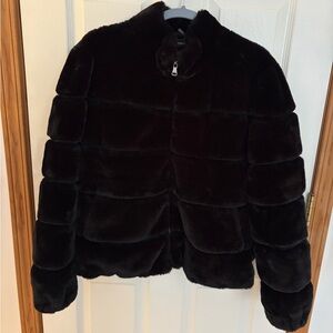 Love Token Black Faux Fur Jacket